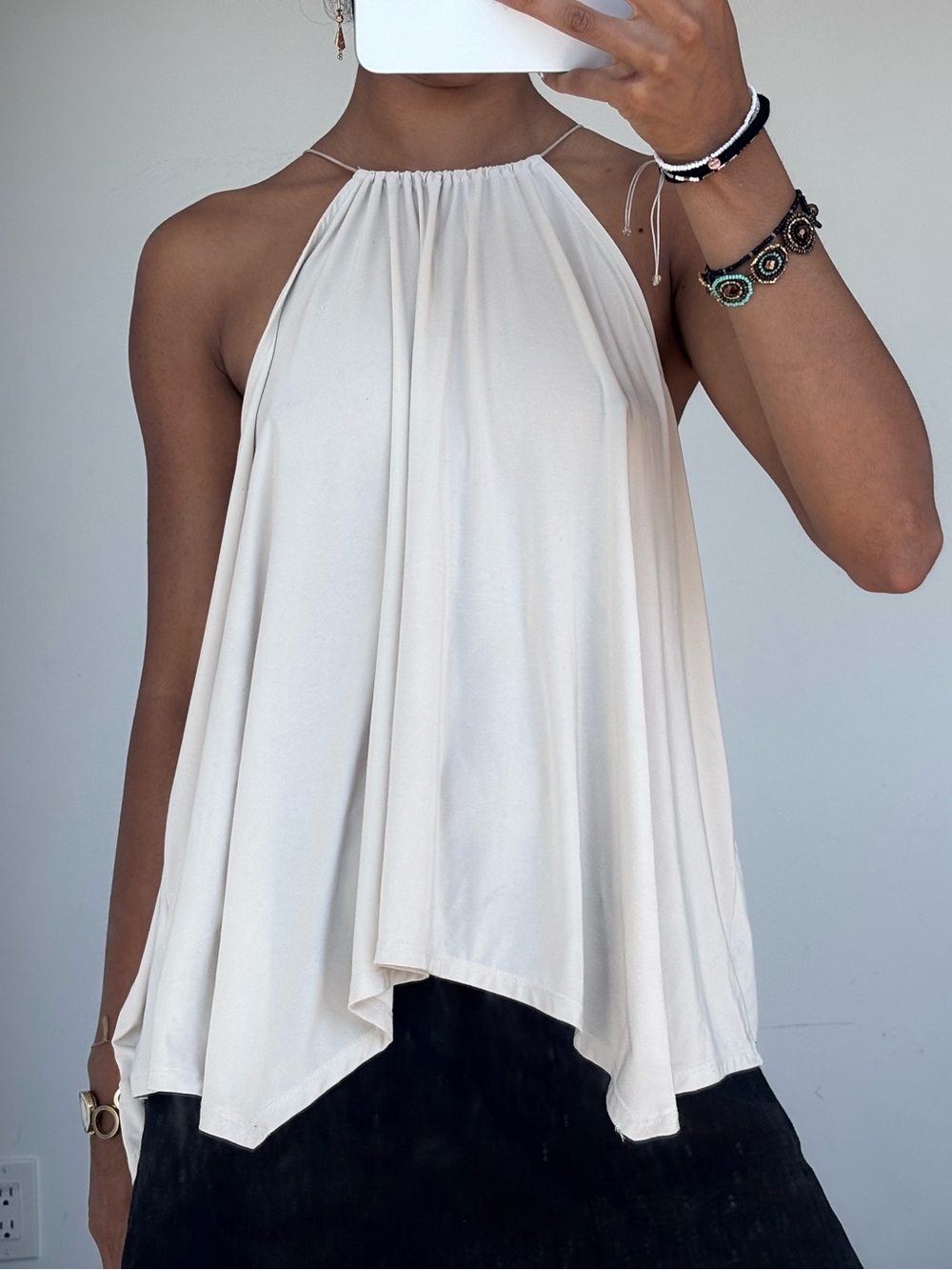 Express Cream Halter Swing Camisole